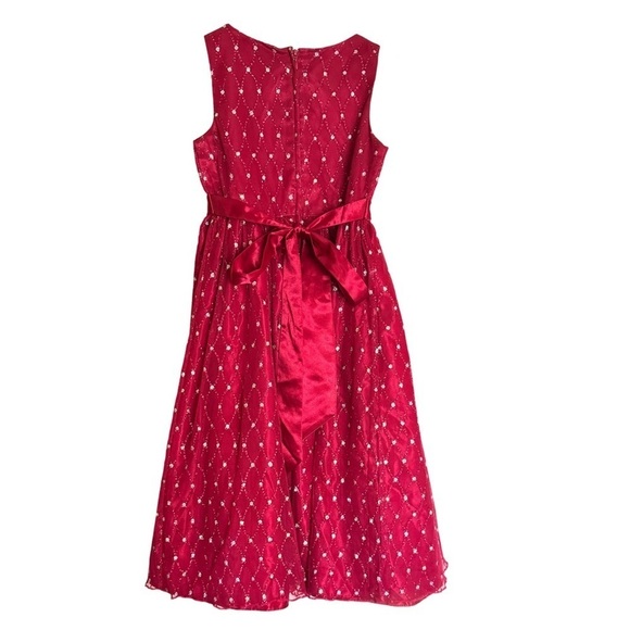 LOVE BY SPECIAL OCCASIONS • Red Diamond Crystal Dress Christmas Pictures School - Picture 3 of 4